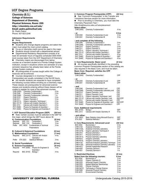 Undergraduate Course Catalog Ucf