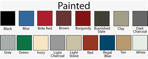 Union Corrugating Color Chart