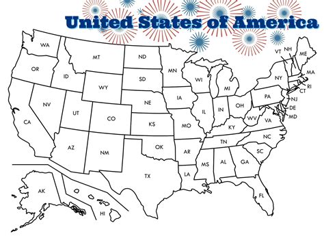 United States Coloring Map Printable