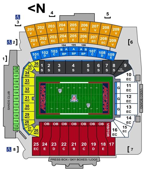 University Of Arizona Football Seating Chart