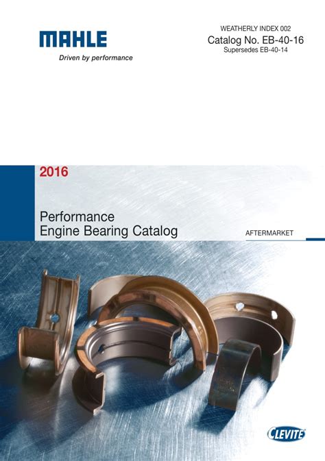 Unlock the Power of Precision with the Clevite Bearing Catalog
