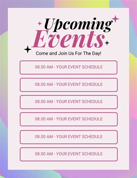 Upcoming Events Template