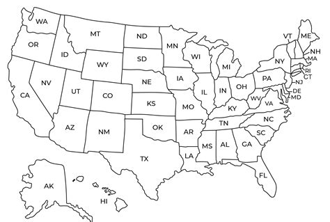Us States Printable Map