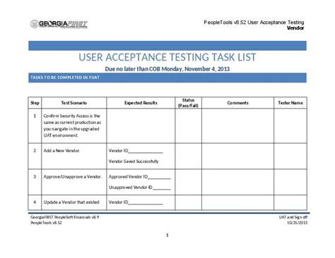 User Acceptance Testing Template Xls