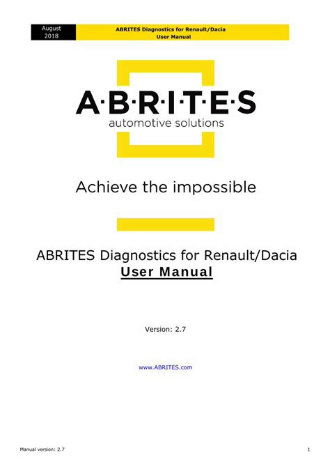 User Manual Abrites Renault Commander