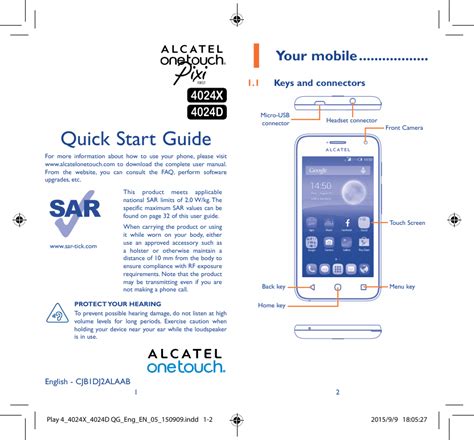 User Manual Alcatel Onetouch United States