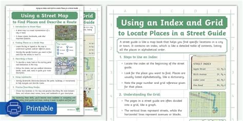Using A Grid To Locate Places Printable For Grade 8