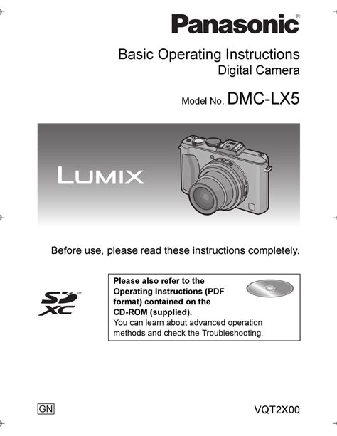 Using Panasonic Lx5 Manual Advanced Operating Instructions