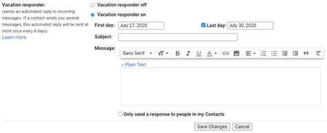 Vacation Autoresponder Template