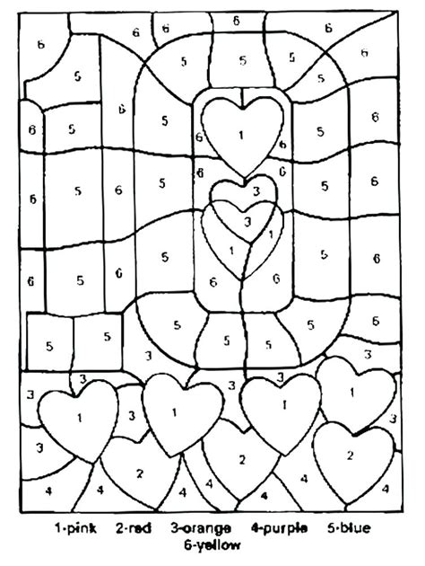 Valentine's Day Color By Number Printable
