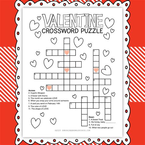 Valentines Day Crossword Printable