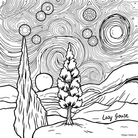 Van Gogh Coloring Pages Printable