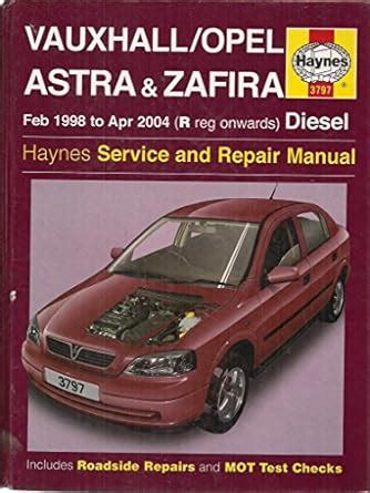 Vauxhall Opel Astra Zafira Diesel Service Manual 1998 2000