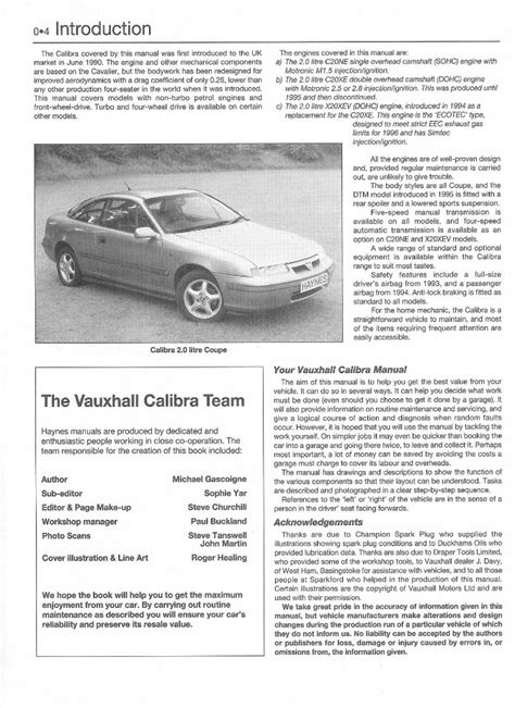 Vauxhall Opel Calibra Service Repair Manual Pdf 89 97