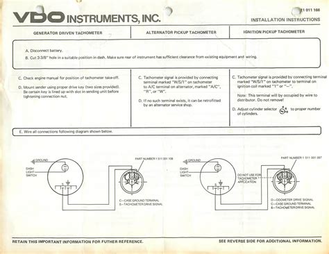 Vdo Rpm Gauge Wiring Diagram