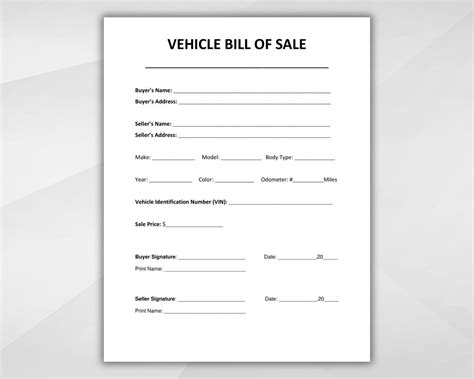 Vehicle For Sale Template