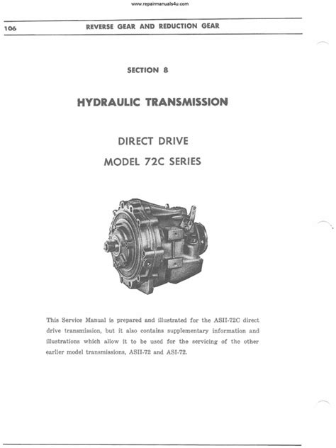 Velvet Drive 72 Marine Transmission Service Manual