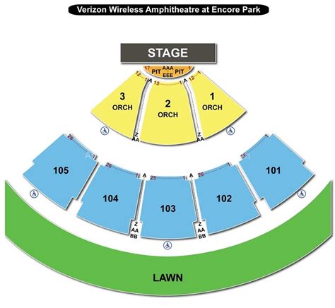 Verizon Wireless Amphitheatre At Encore Park Seating Chart