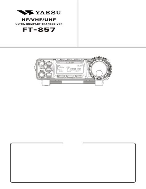 Vertex Yaesu Ft 857 Ft 857d 2005 Service Repair Manual Download