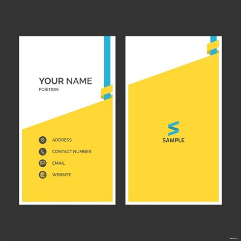 Vertical Business Card Template