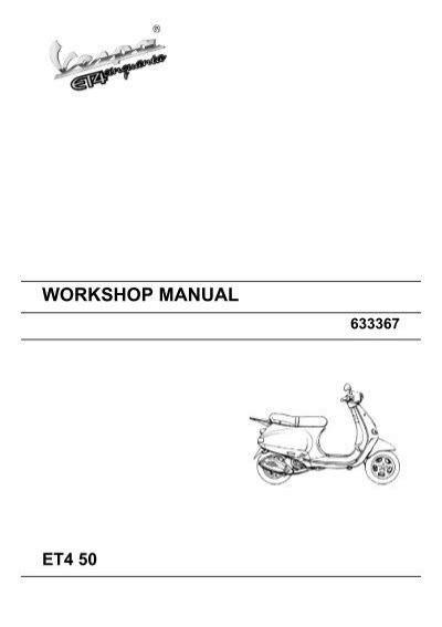 Vespa Et4 50 1998 2010 Workshop Repair Service Manual Pdf