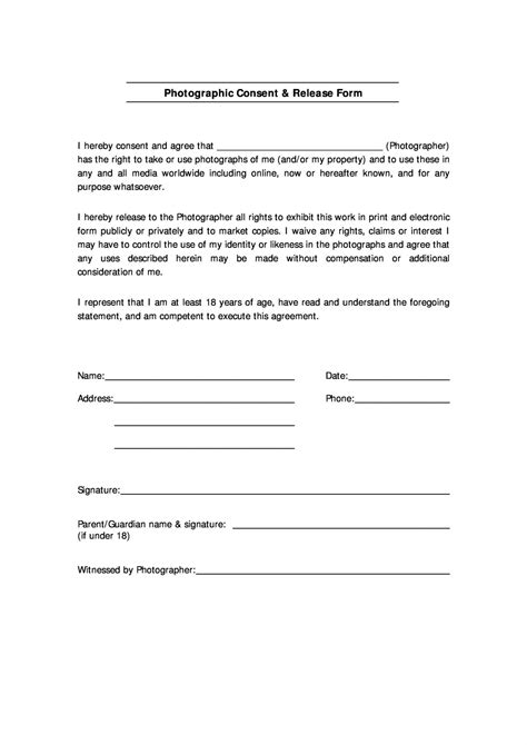 Video Consent And Release Form Template