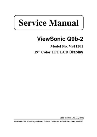 Viewsonic Q9b 2 Tft Lcd Display Service Manual