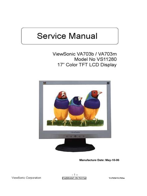 Viewsonic Va703b 1 Va703m 1 Tft Lcd Display Service Manual