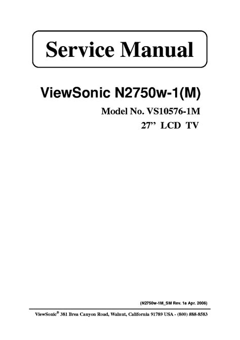 Viewsonic Vs10576 1m Service Manual