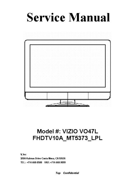 Vizio Vo47l Fhdtv10a Service Manual