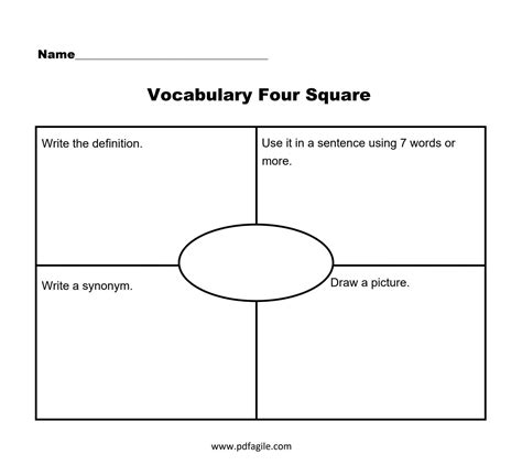 Vocabulary Four Square Template