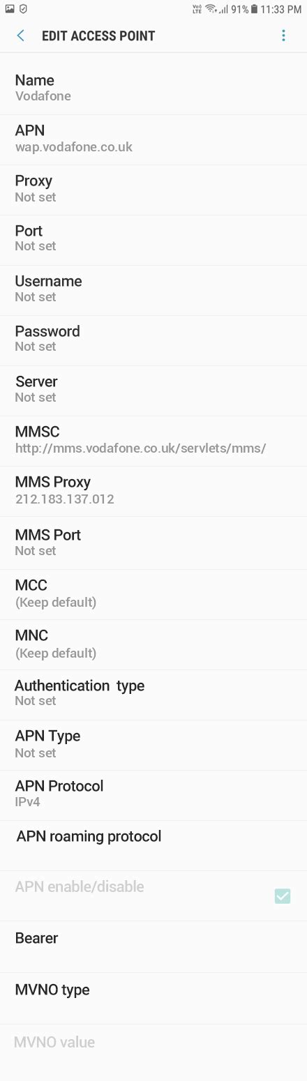 Vodafone Manual Setting For Android