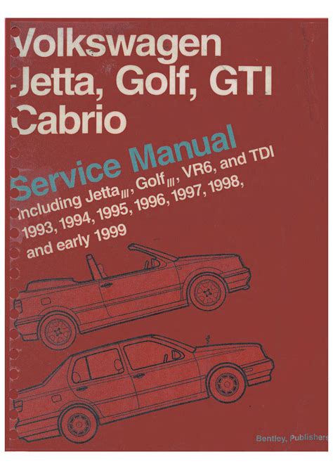 Volkswagen Jetta Golf Vr6 Tdi Full Service Repair Manual 1993 1999