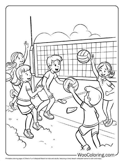 Volleyball Printable Coloring Pages