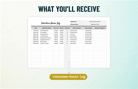 Volunteer Hours Log Template Google Sheets