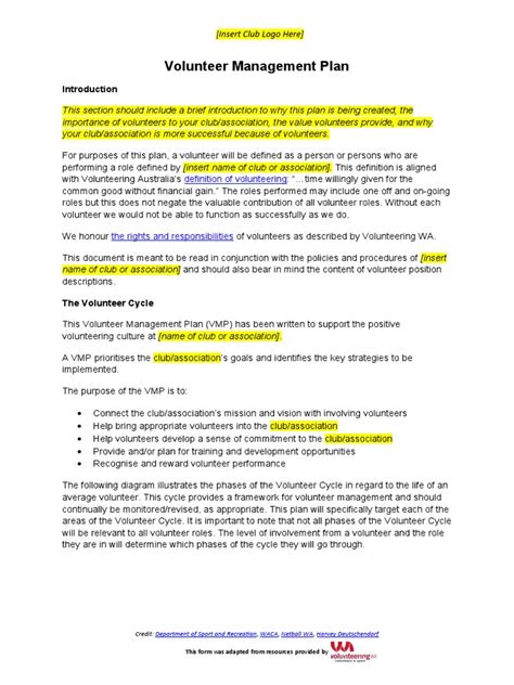 Volunteer Management Template