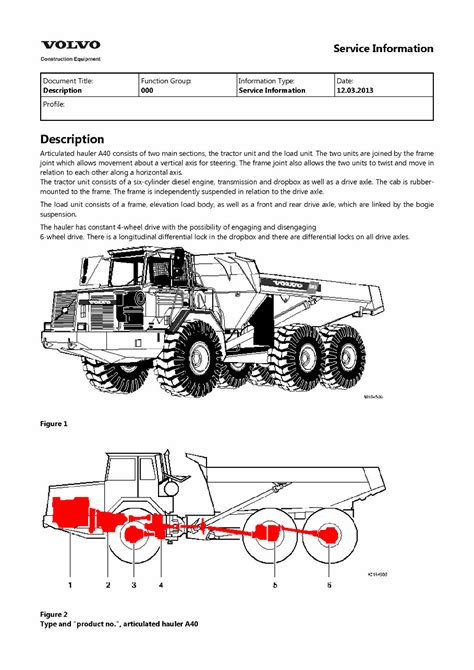 Volvo A40 Articulated Dump Truck Service Repair Manual