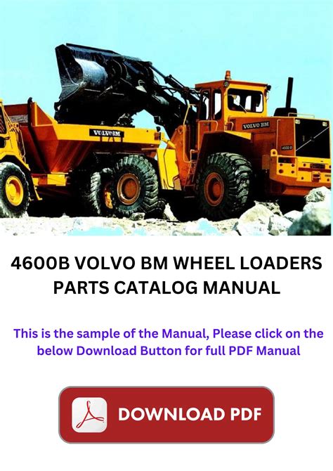 Volvo Bm 4600b Wheel Loader Service Parts Catalogue Manual Instant Download Sn 2001 2549