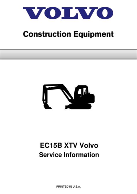 Volvo Ec15b Xtv Compact Excavator Service Repair Manual