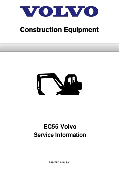 Volvo Ec55 2 Compact Excavator Service Repair Manual