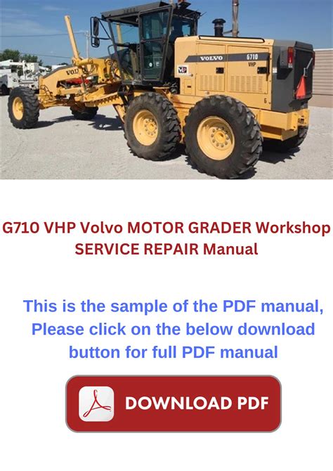 Volvo G710 Motor Grader Service Repair Manual