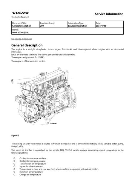 Volvo L220e Wheel Loader Service Repair Manual Instant Download