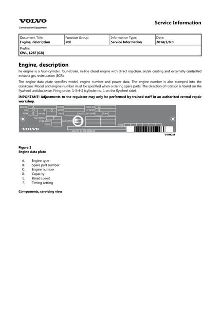 Volvo L25f Compact Wheel Loader Service Repair Manual Instant Download