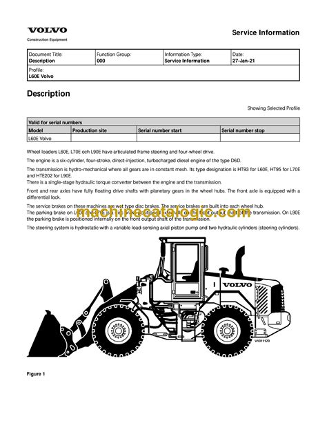 Volvo L60e Wheel Loader Service Repair Manual