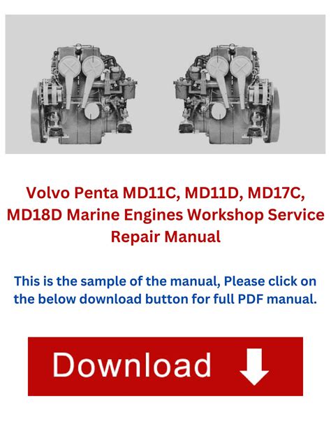 Volvo Penta Md11c D Md 17c D Marine Engines Workshop Service Repair Manual