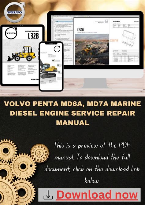 Volvo Penta Md6a Md7a Marine Diesel Engine Full Service Repair Manual