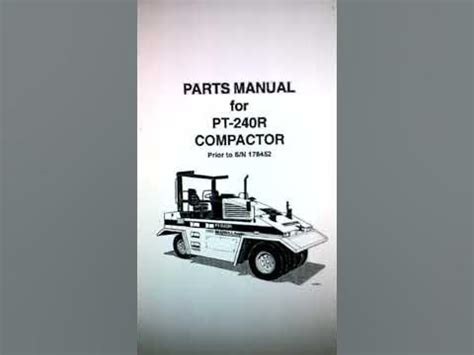 Volvo Pt240r Operators Service And Parts Manual