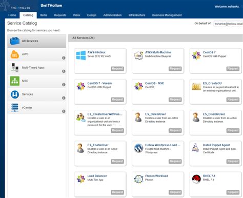 Vrealize Automation 7.4 Service Catalog Example