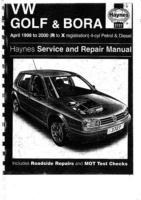 Vw Golf Bora 1998 2000 Workshop Service Repair Manual