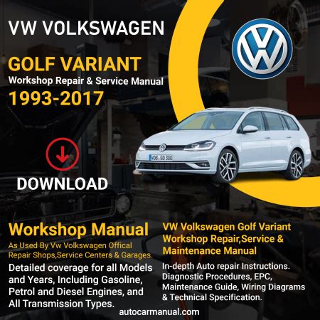 Vw Golf Varinat Service And Repair Manual